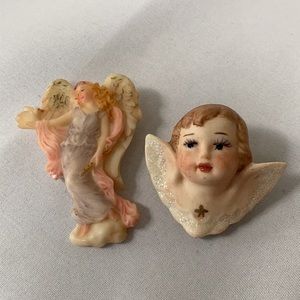 Two vintage unique Angel pins brooch